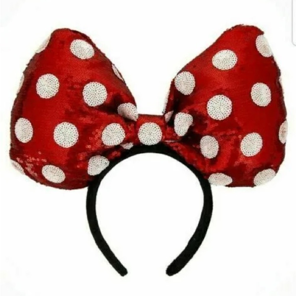 Large sequin Minnie bow headband